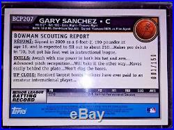 #001 /150 Ny Yankees Gary Sanchez 2010 Bowman Chrome Auto Blue Ref Rc Rookie #1