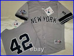 1304 Majestic 1999 World Series New York Yankees MARIANO RIVERA Sewn JERSEY Gray