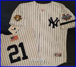 1820 Majestic 2001 World Series New York Yankees PAUL O'NEILL Sewn JERSEY WHT