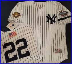 1820 Majestic 2001 World Series New York Yankees ROGER CLEMENS Sewn JERSEY WHT