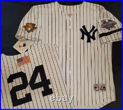1820 Majestic 2001 World Series New York Yankees TINO MARTINEZ Sewn JERSEY WHT