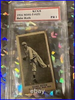 1916 M101-5 BABE RUTH Rookie New York Yankees SGC 1.5 WELL-CENTERED