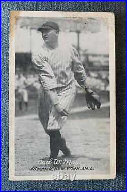 1921 Baseball Exhibit Card Carl Mays New York AL Yankees The Pitch That Killed