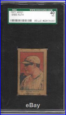 1921 W551 Babe Ruth SCG 40 Very Good Graded HOF New York Yankees vintage