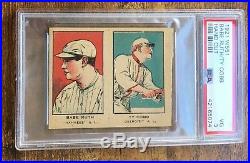 1921 W551 Baseball Strip Card Babe Ruth Ty Cobb PSA 3 VG Rare Uncut On One Card