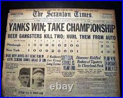 1927 Dieges & Clust New York Yankees World Series Press Pin Babe Ruth Pop1 Psa 8