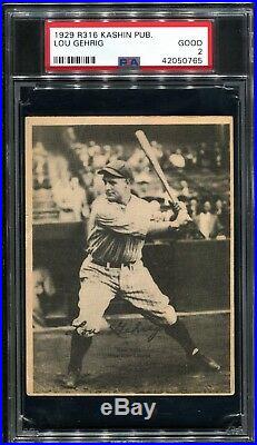 1929 R316 Kashin LOU GEHRIG PSA 2 GD New York Yankees HOF Looks VG/EX