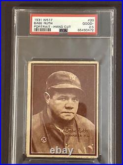 1931 W517 #20 Babe Ruth New York Yankees HOF PSA 2.5 G+ RARE