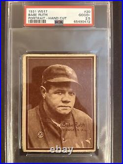 1931 W517 #20 Babe Ruth New York Yankees HOF PSA 2.5 G+ RARE