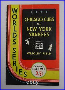 1932 World Series Score Card Chicago Cubs vs New York Yankees 25-Cents (Marked)