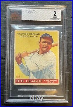 1933 GOUDEY BABE RUTH #53 BVG 2 Yellow, excellent Centering
