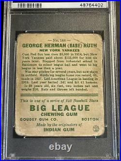 1933 Goudey #144 Babe Ruth PSA 1