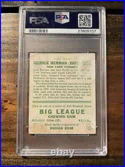1933 Goudey #144 Babe Ruth PSA 1.5 New York Yankees NO CREASES Looks Like 4 or 5