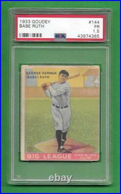 1933 Goudey #144 Babe Ruth STRONGEST PSA FR 1.5 New York Yankees ball card