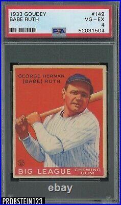 1933 Goudey #149 Babe Ruth New York Yankees HOF PSA 4 VG-EX