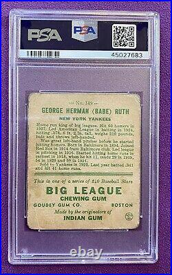 1933 Goudey #149 Babe Ruth Red PSA 1
