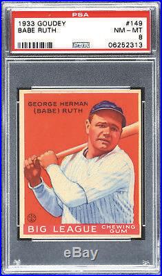 1933 Goudey #149 Babe Ruth Yankees PSA 8 652411