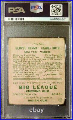 1933 Goudey #53 Babe Ruth Baseball Cards HOF New York Yankees PSA 1