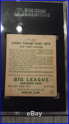 1933 Goudey #53 Babe Ruth SGC 20