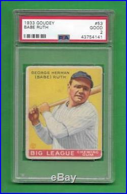 1933 Goudey #53 Babe Ruth STRONG PSA Good 2 New York Yankees baseball card