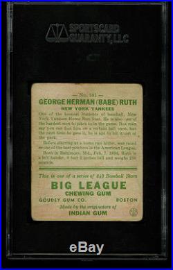 1933 Goudey BABE RUTH Green Yankees HOF #181 SGC 1