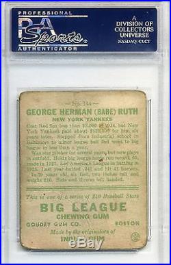 1933 Goudey Babe Ruth #144 PSA Graded 1.5 New York Yankees