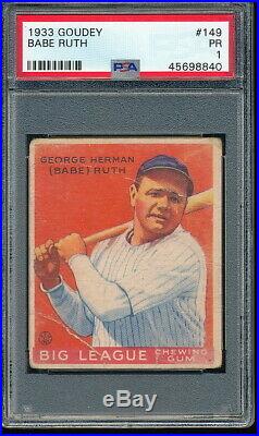 1933 Goudey Babe Ruth #149 PSA 1 Yankees