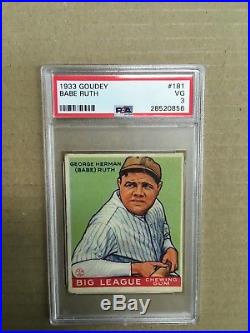 1933 Goudey Babe Ruth #181 PSA 3 VG New York Yankees