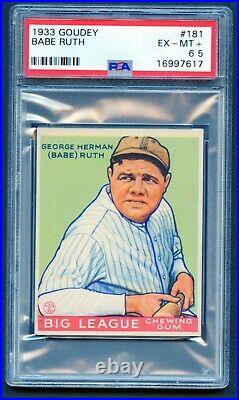 1933 Goudey Babe Ruth #181 Psa 6.5 Ex-mt+
