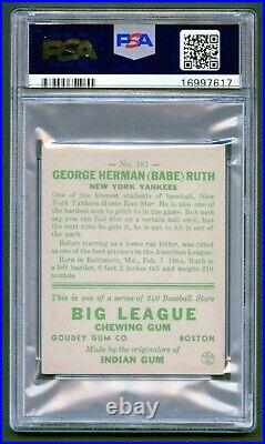 1933 Goudey Babe Ruth #181 Psa 6.5 Ex-mt+