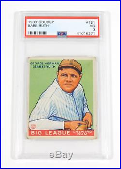 1933 Goudey Babe Ruth #181 Rookie PSA 3