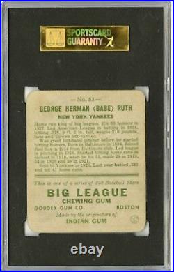 1933 Goudey Babe Ruth #53 Yellow SGC 30 Beautiful Bright Not PSA