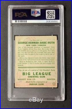 1933 Goudey Big League Chewing Gum #181 Babe Ruth PSA 2.5 ORIGINAL