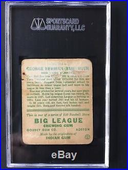 1933 Goudey Big League Chewing Gum R319 Babe Ruth #144 SGC 1