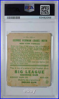 1933 Goudey George Herman Babe Ruth New York Yankees #149 Baseball Card PSA 1