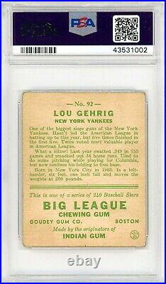 1933 Goudey Lou Gehrig #92 PSA 3 P876