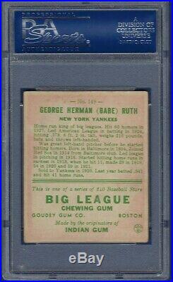 1933 Goudey No. 149 Babe Ruth Psa 4 Vgex No Crease