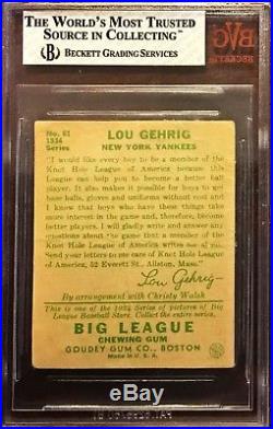 1934 Goudey Lou Gehrig #61 BVG 1 NYY HOF Iconic Card