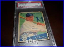 1934 Goudey Lou Gehrig #61 New York Yankees Psa 3 Nicely Centered