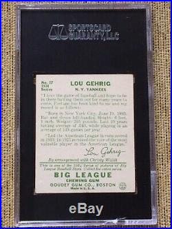 1934 Lou Gehrig Goudey #37 SGC 30 Good 2