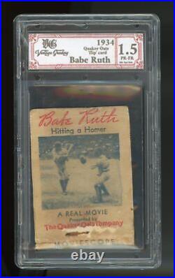 1934 Quaker Oats Babe Ruth Hitting a Homer Flip Book Cover Page New York Yankees