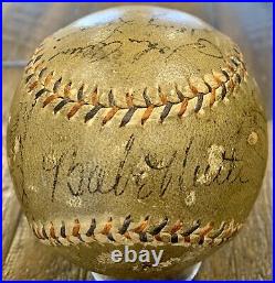1934 Yankees Team Signed Baseball, Babe Ruth, Lou Gehrig. 22 Autograph. PSA