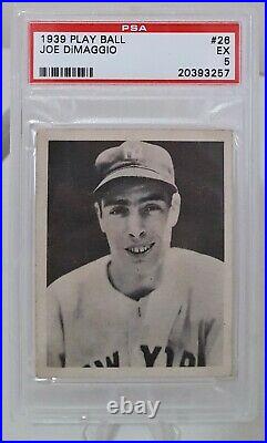 1939 Play Ball Joe DiMaggio RC #26 PSA 5 EX New York Yankees HOF Rookie