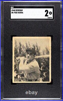 1948 Bowman #6 Yogi Berra SGC 2 HOF RC New York Yankees Baseball Rookie Card