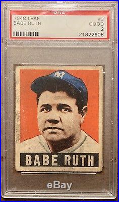 1948 Leaf BABE RUTH #3 Yankees PSA 2 GOOD NO RESERVE