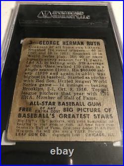 1948 Leaf Babe Ruth #3 SGC 1.5 FR