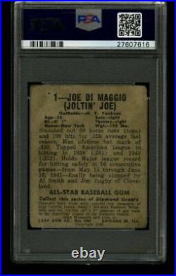 1948 Leaf JOE DIMAGGIO Yankees #1 PSA 1.5