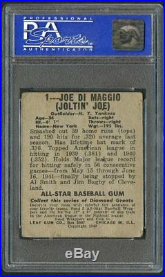 1948 Leaf Joe Di Maggio #1 PSA 2- Centered