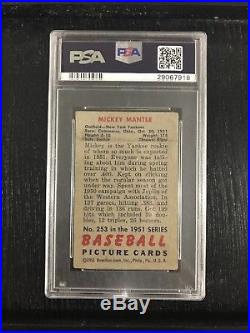 1951 BOWMAN MICKEY MANTLE ROOKIE PSA 2! Must Have For Your Collection