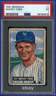 1951 Bowman #1 Whitey Ford Rookie PSA 1 HOF RC New York Yankees Baseball Card